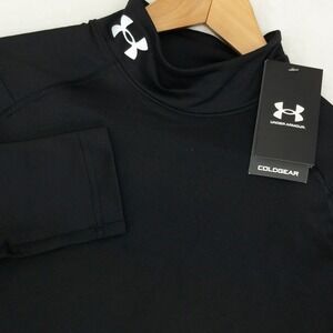 Under Armour ColdGear CGI Mock Shirt Mens Medium Black Long Sleeve Fitted New